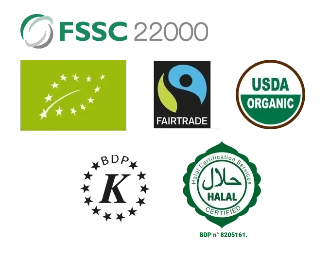 Logos de certifications alimentaires diverses